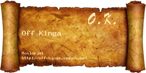 Off Kinga névjegykártya