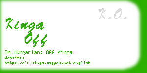 kinga off business card